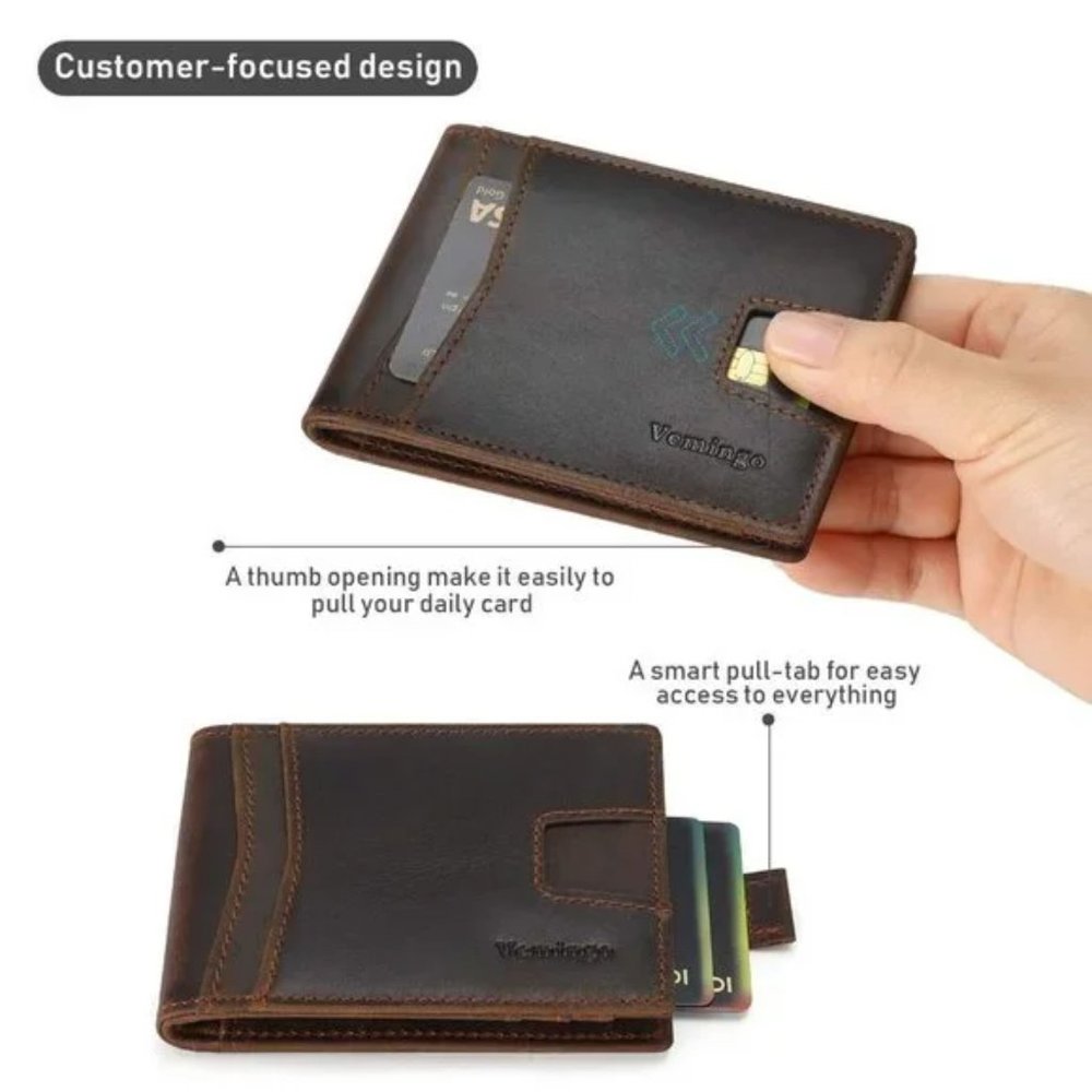 New Genuine Leather Wallets for Men, DBrown